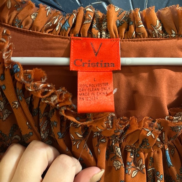 Floral Ruffle Blouse in Rust - Picture 2 of 2